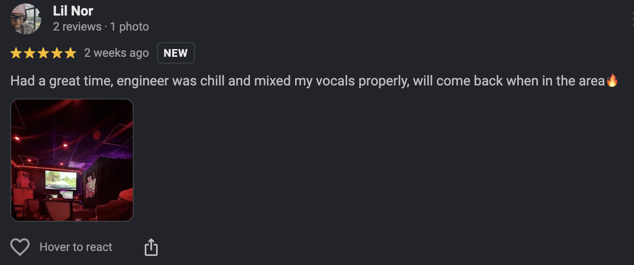 22KSTUDIOS Google review